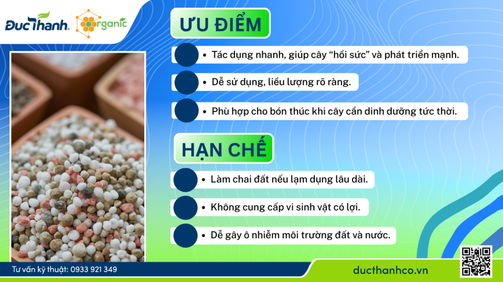 Hình 1. Ưu điểm và hạn chế của phân NPK